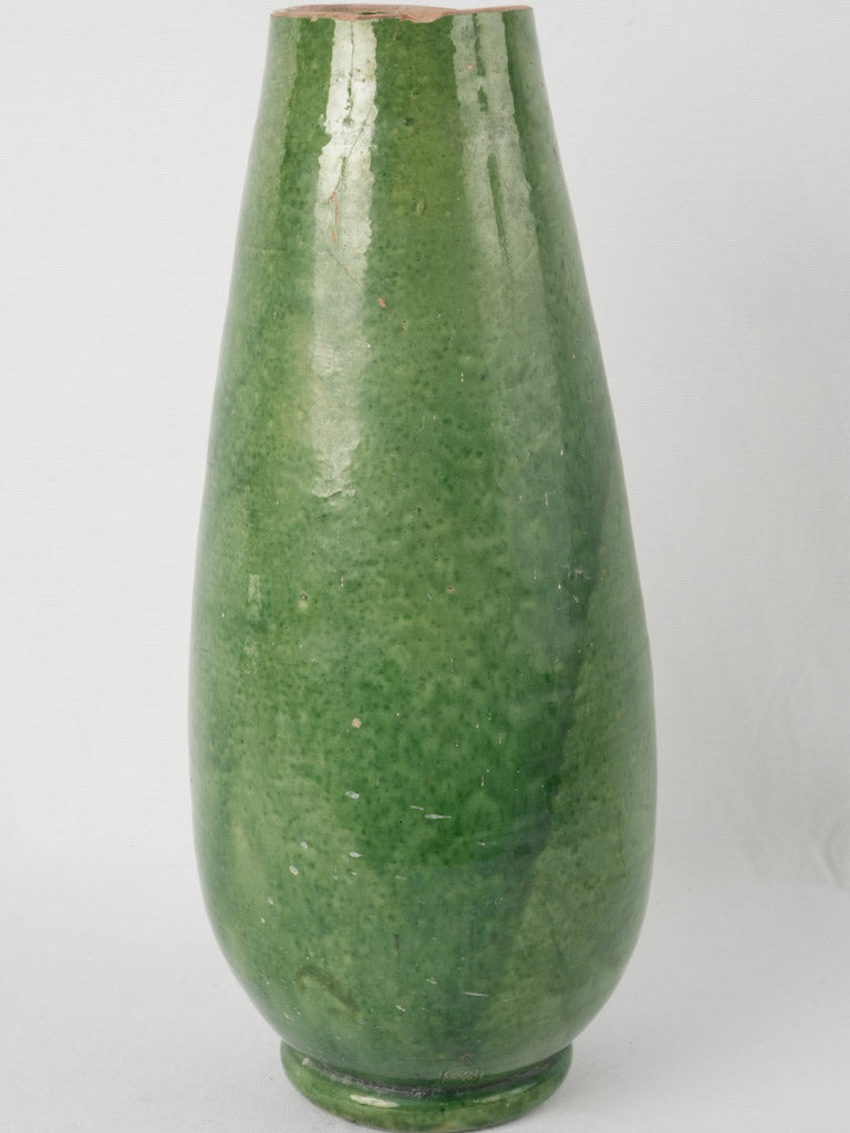 Provencal green-glaze vintage ceramic vase