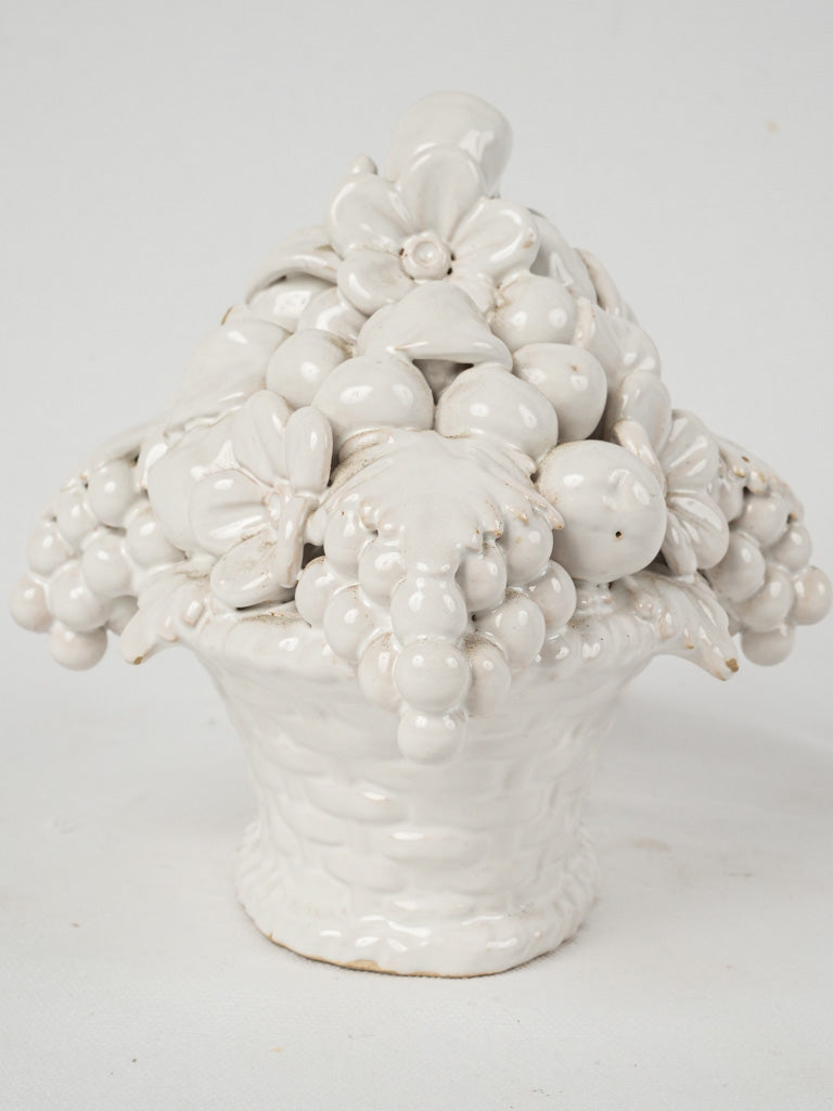 Late-century large sculptural ceramic basket