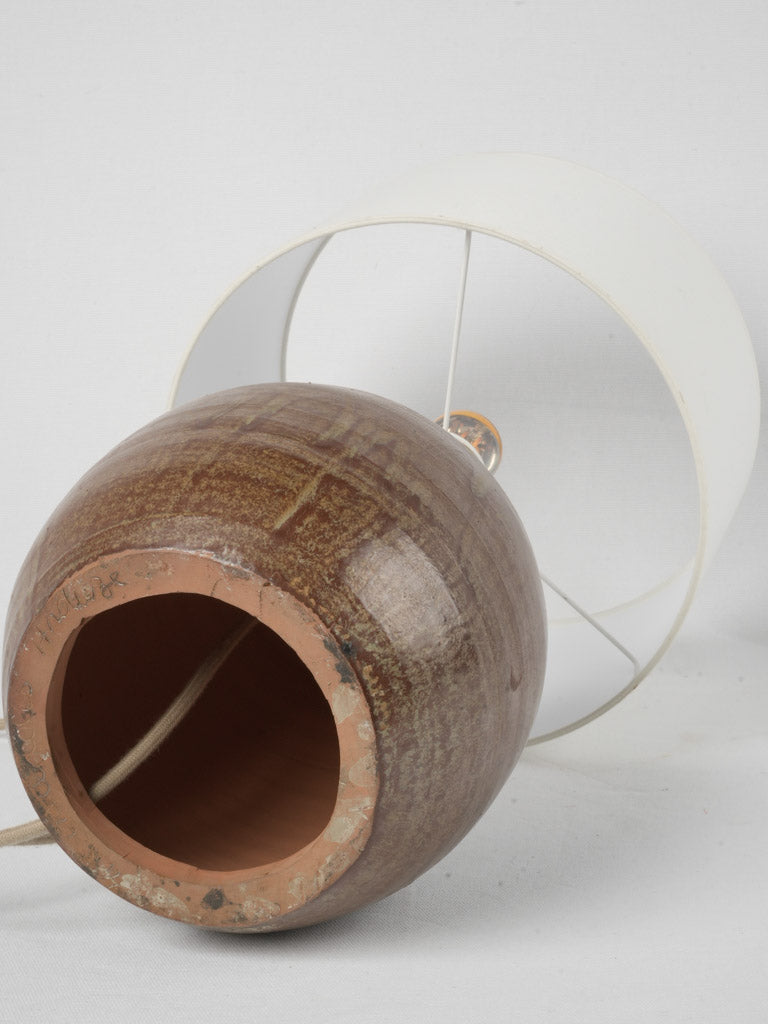 Artistic French pottery table lamp