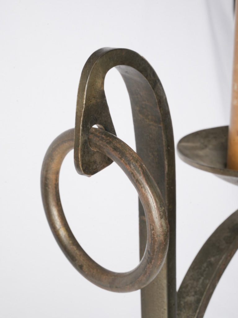 Textured timeworn patina floor lamp