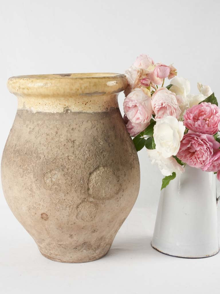 Patinated interior décor olive jar