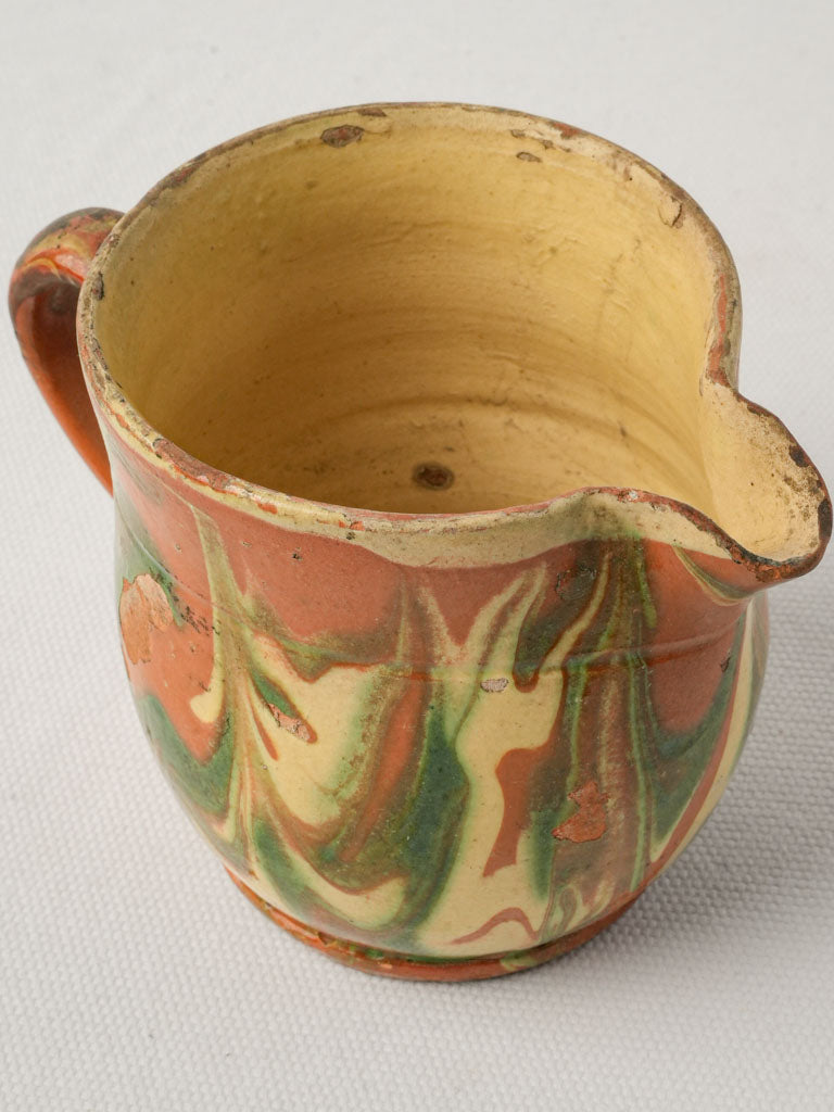 Historical jaspe glazed creamer