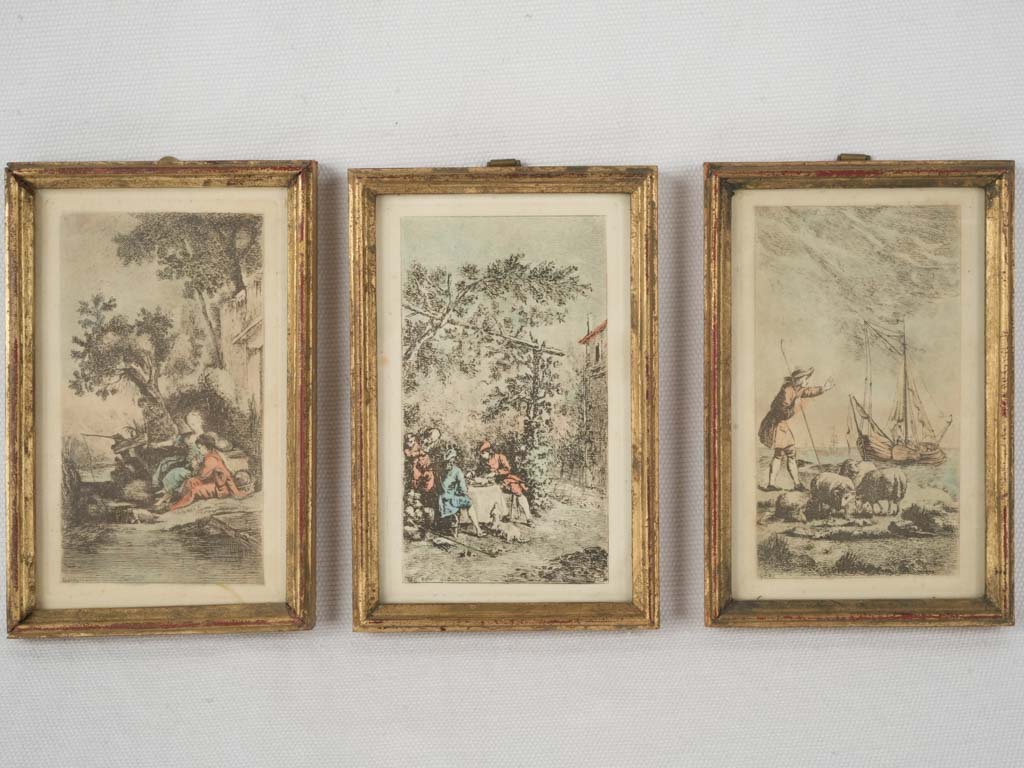 Delicate intimate scale engravings