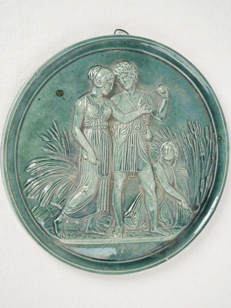Antique Danish ceramic medallion