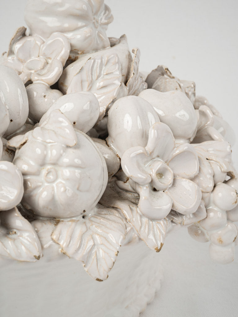 Late-Twentieth Century, Vintage, French, Large, Ceramic, White-Glazed Decor
