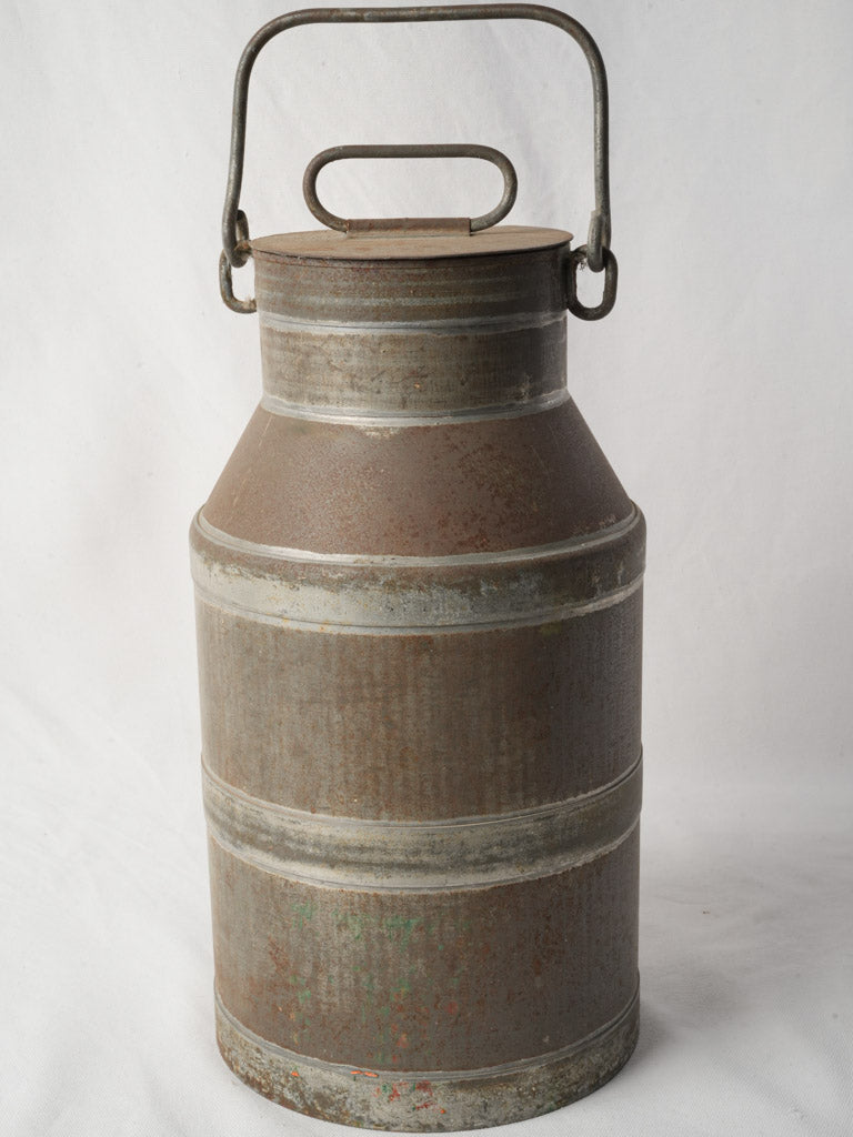 Antique French tinplate milk churn