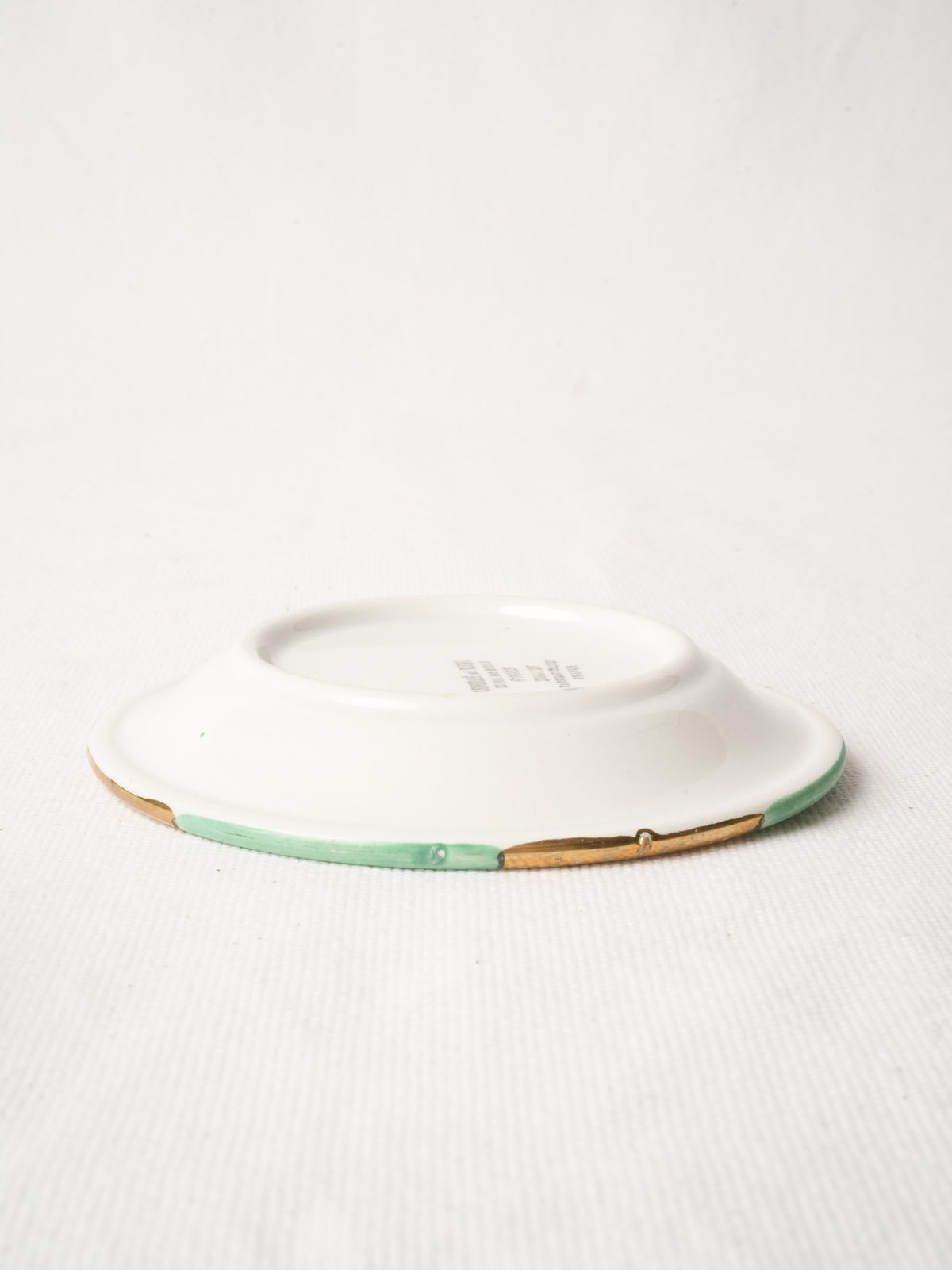 Set of Three French Bistro Porcelain Price Saucers