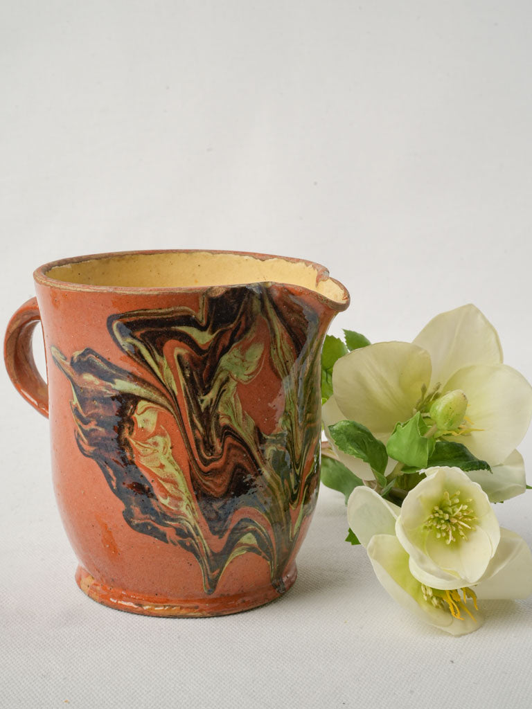 Antique rustic ceramic Savoyard pitcher