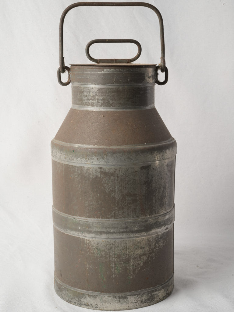 Authentic metal French milk churn