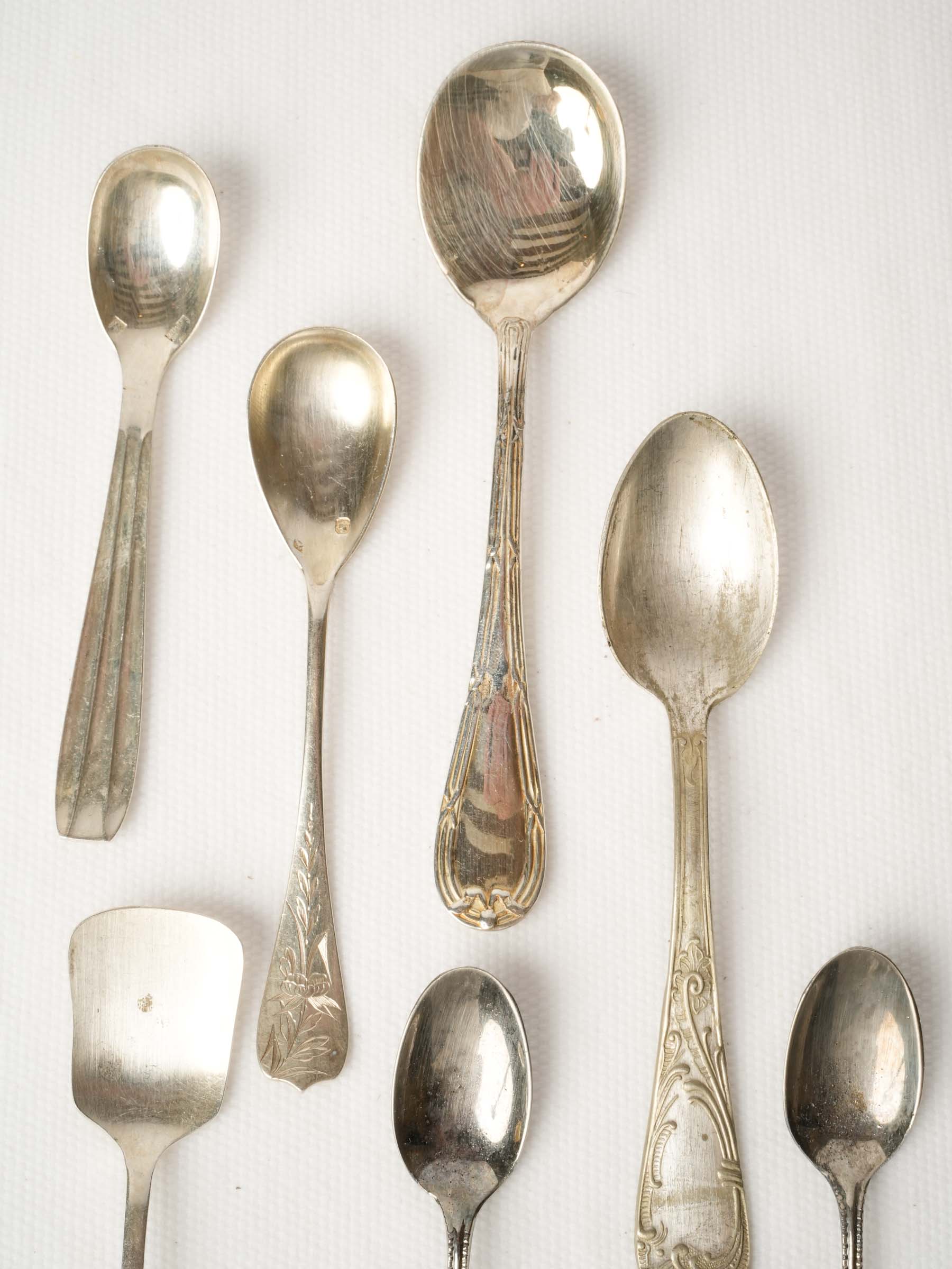 Collection of 10 Antique Teaspoons w/ Mixed Patterns