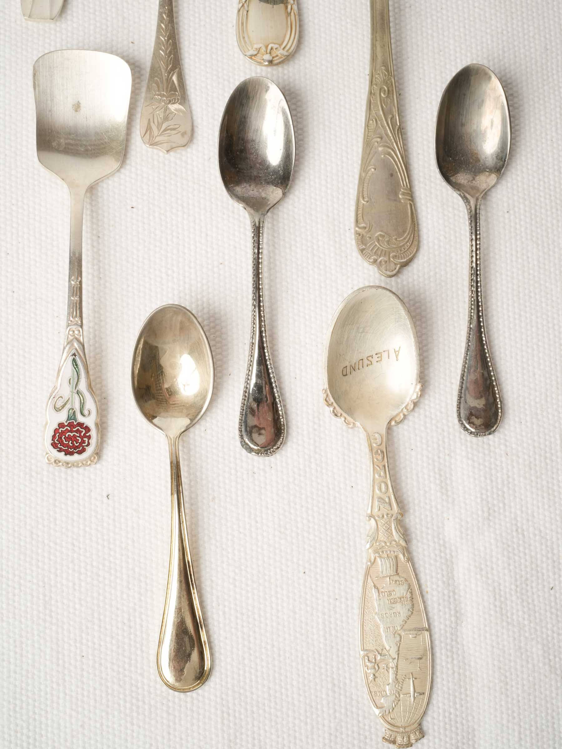 Collection of 10 Antique Teaspoons w/ Mixed Patterns