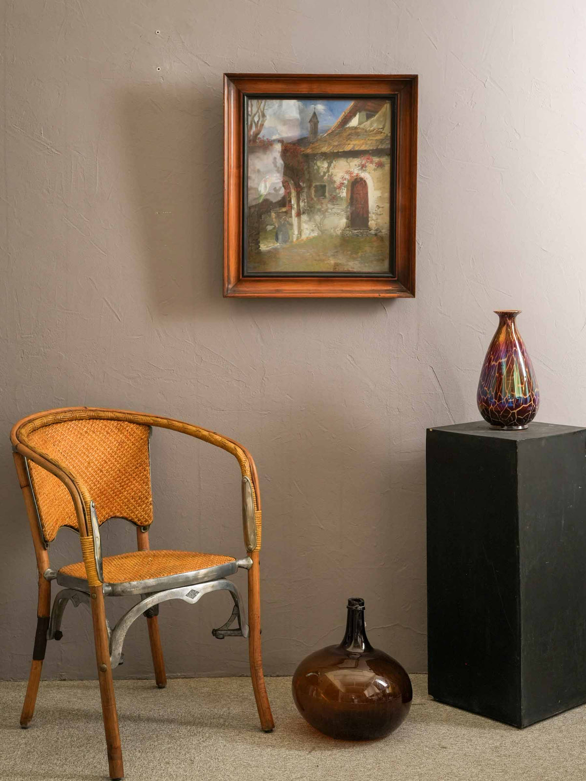 Antique village artwork