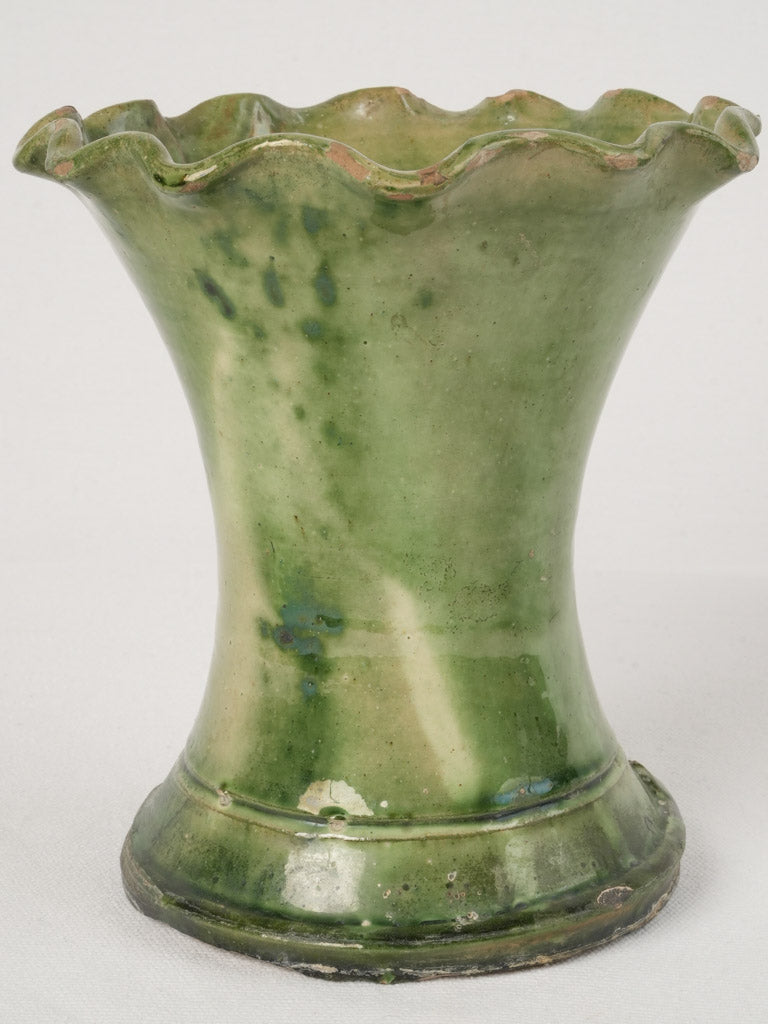 French 19th-century glazed trumpet vase