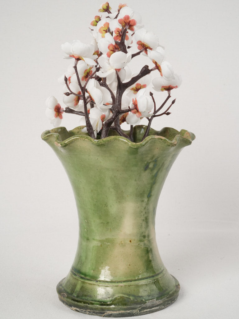 Green-glazed 19th-century southwestern terracotta vase