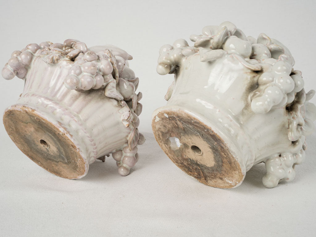 Lovely antique petite ceramic fruit baskets