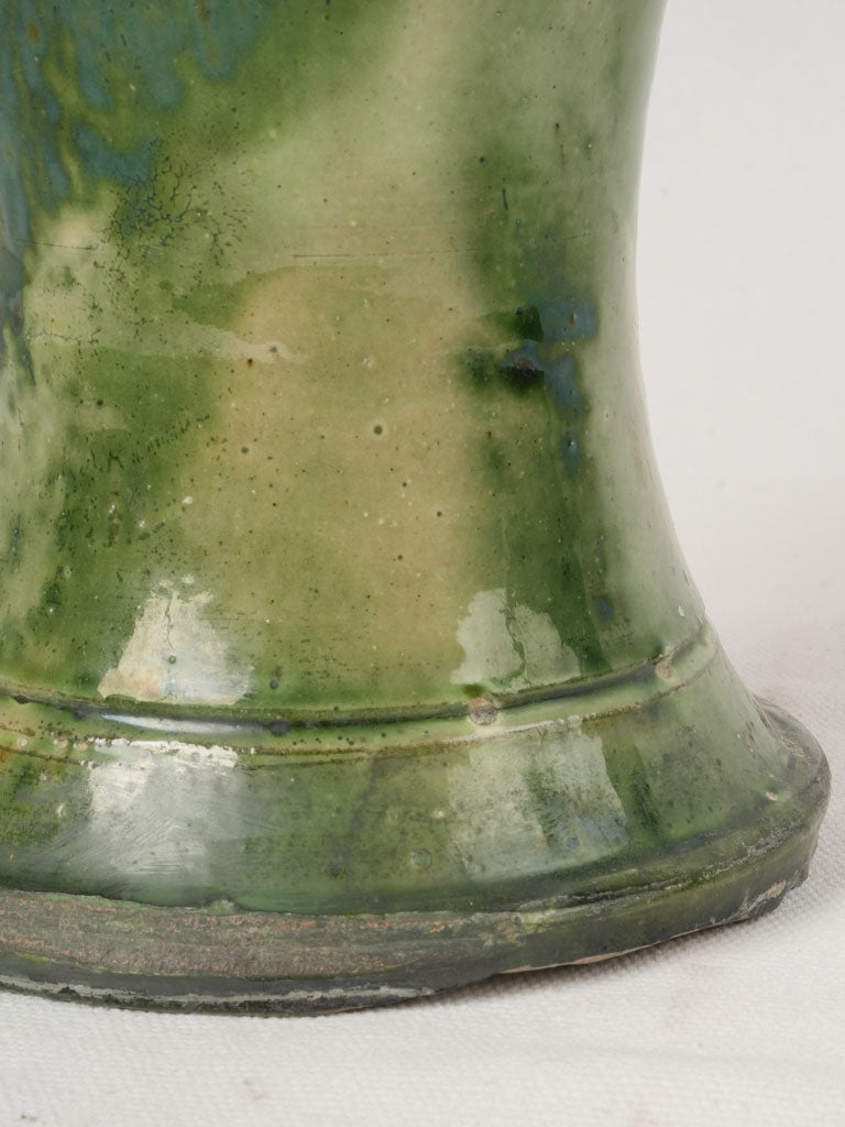 Aged green glazed southwestern trumpet vase