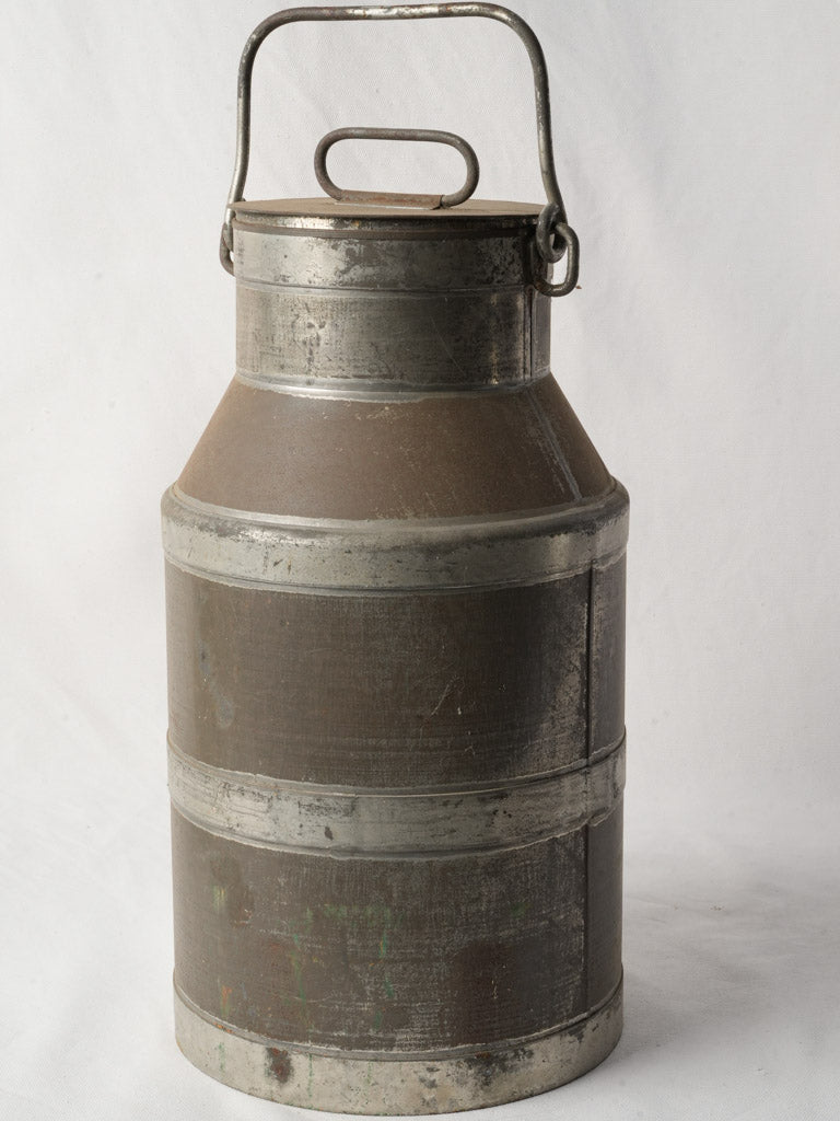 Antique French tinplate milk churn