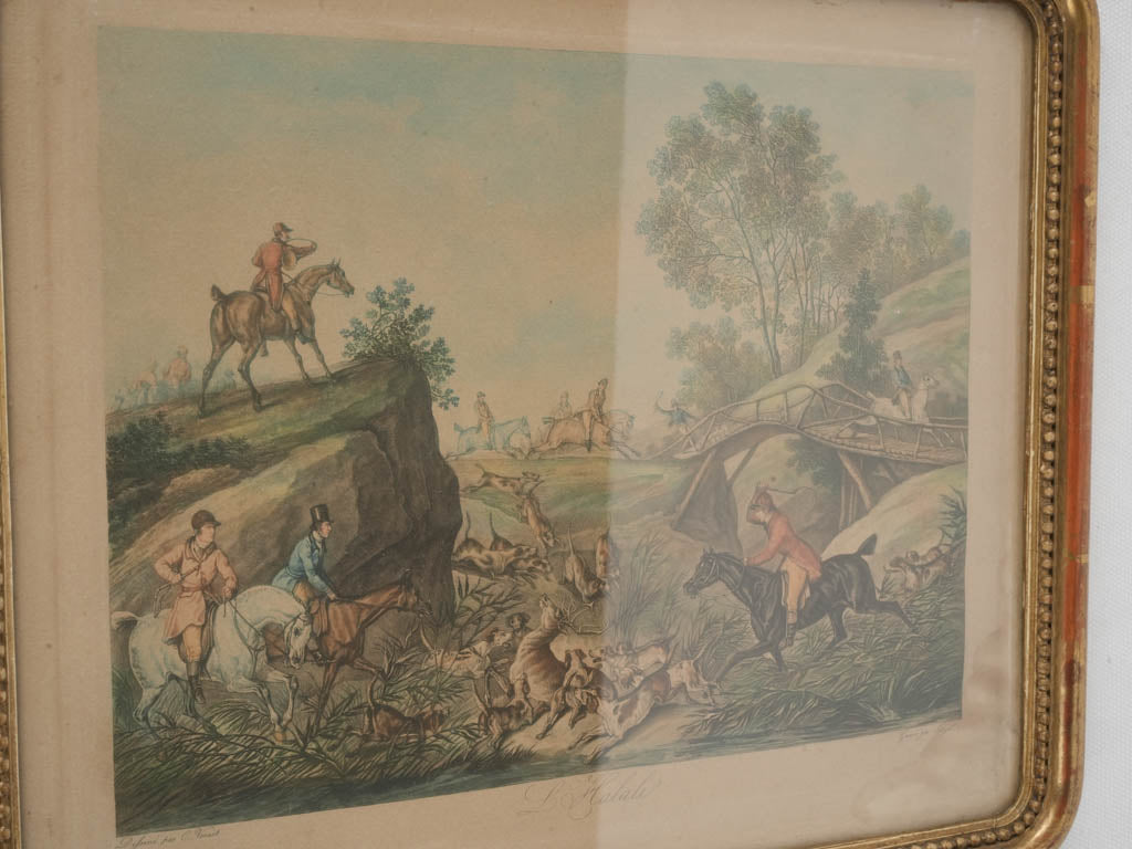 Ornate gilded frame art pair