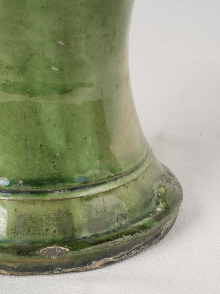 Unique 19th-century terracotta green vase