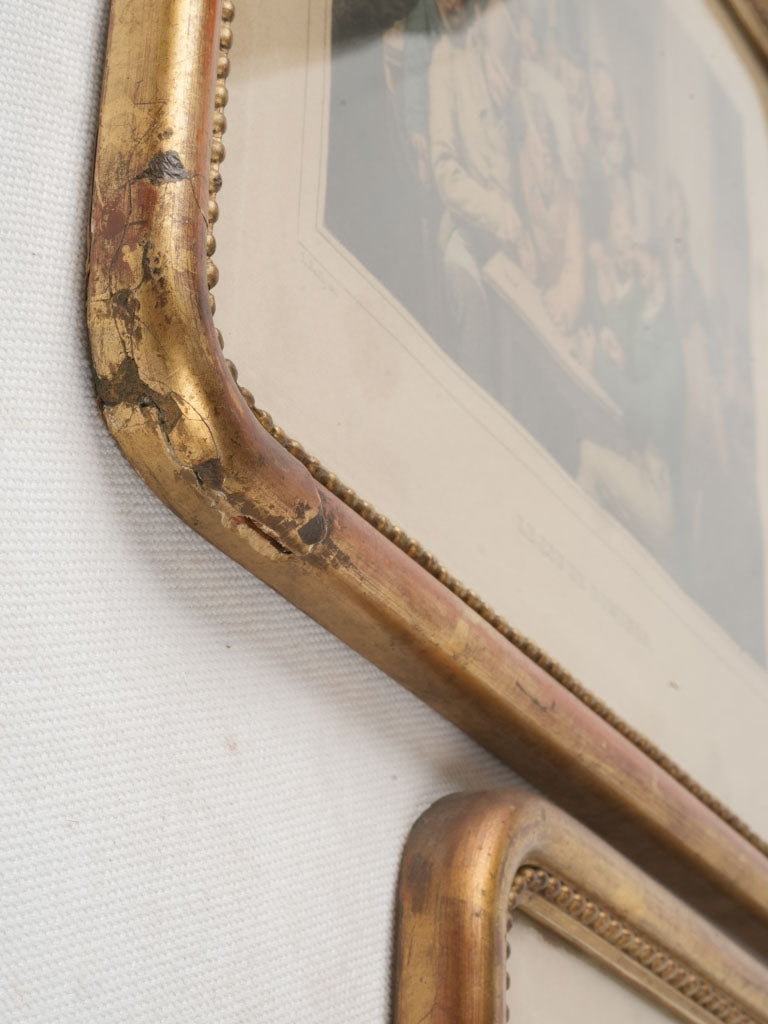 Vivid colored antique French engravings