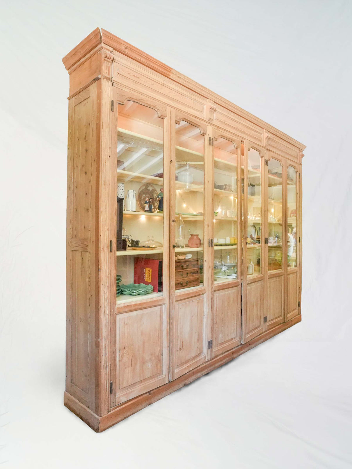 Large 19th century vitrine w/ 6 doors
