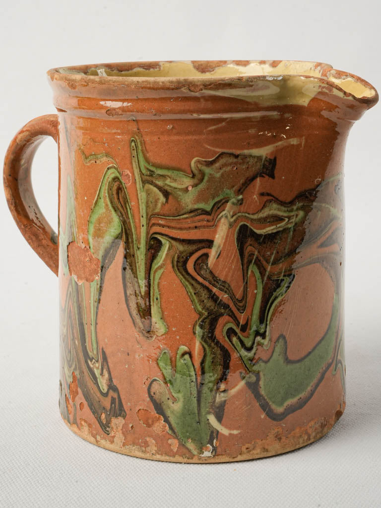 Vintage ocher jaspe glaze pitcher