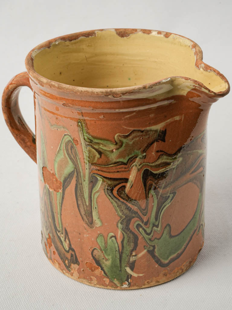 French marbled-style decorative pitcher