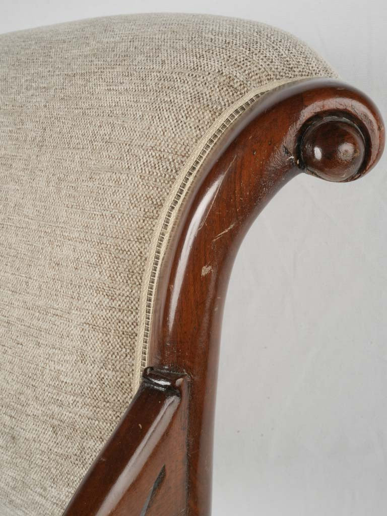 Low English rolling armchair