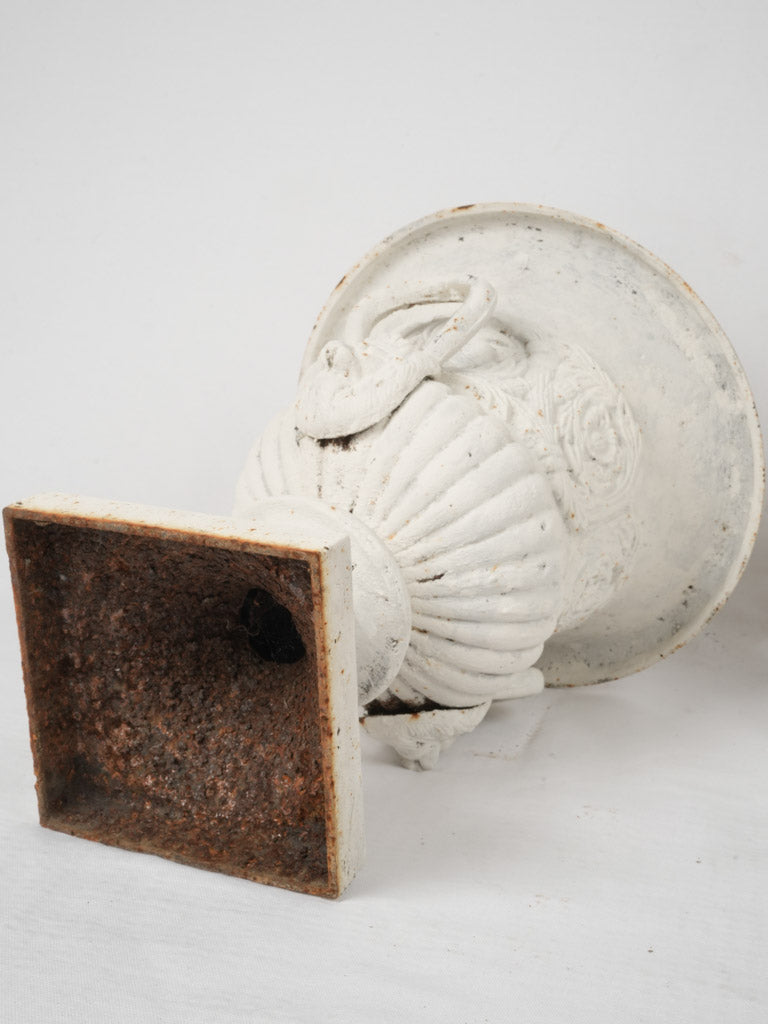 Unique pair chipped Medici urns