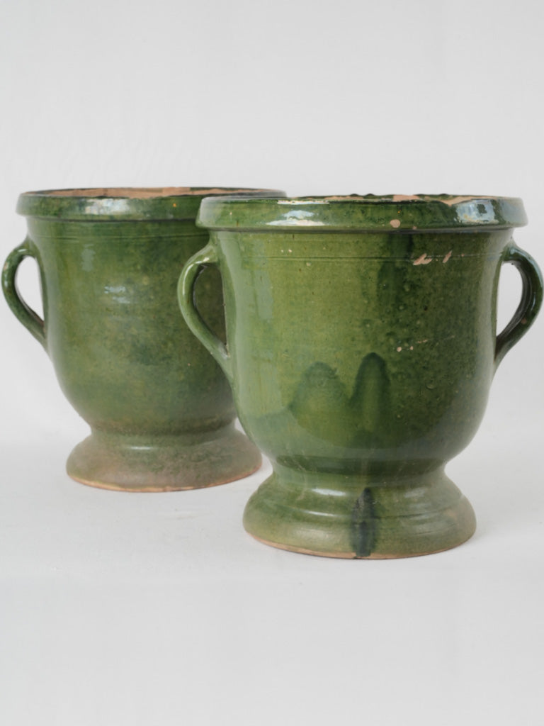 Antique emerald green garden planter