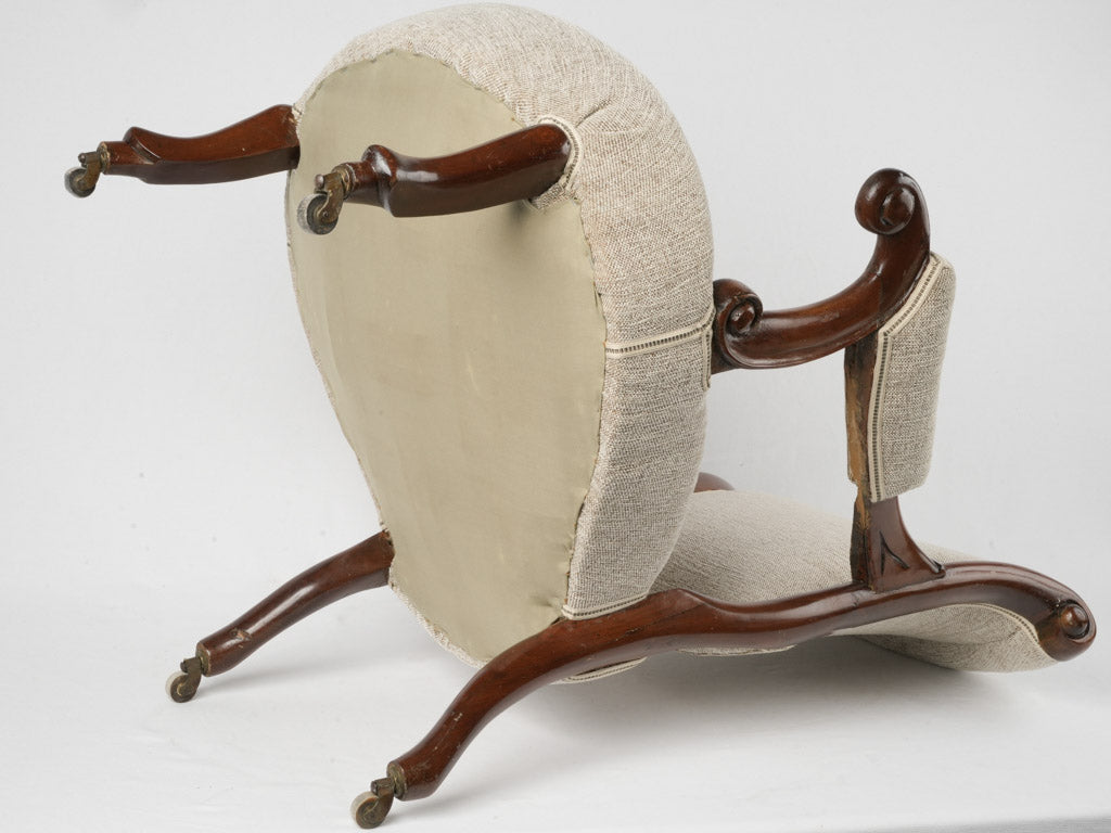 Repaired Victorian armchair