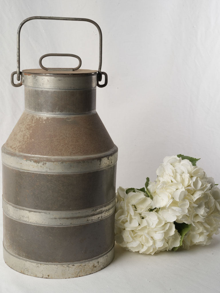 Large vintage metal milk can