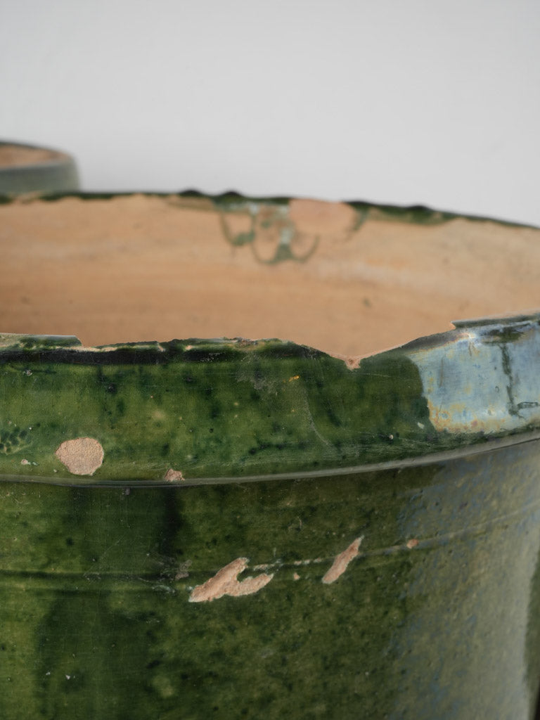 Classic green handle planting pot