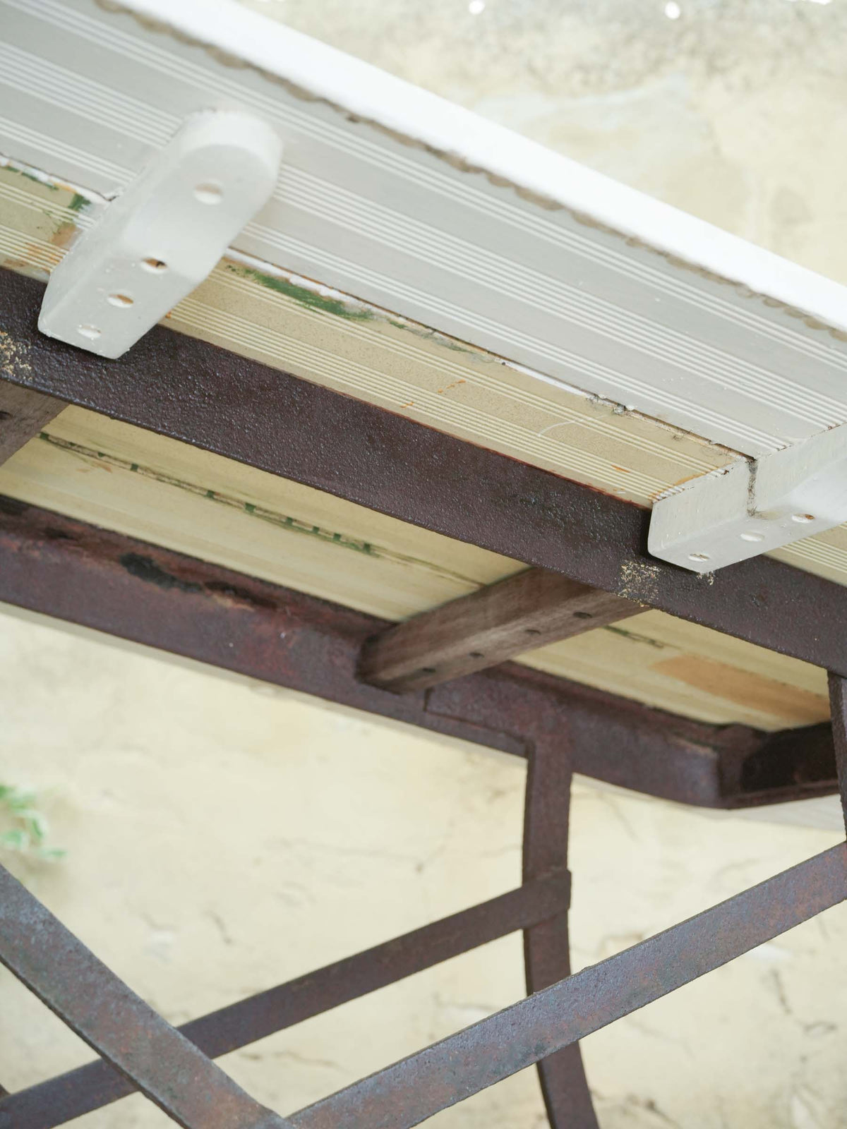 High Oval Garden Table w/ Painted Timber Top