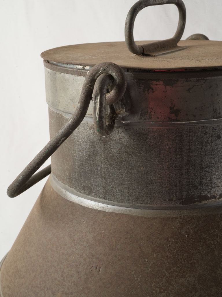 Distressed French-style milk churn
