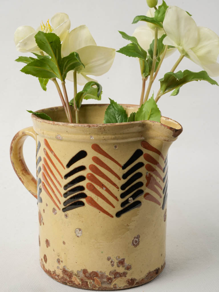 Historic glazeware zigzag pitcher