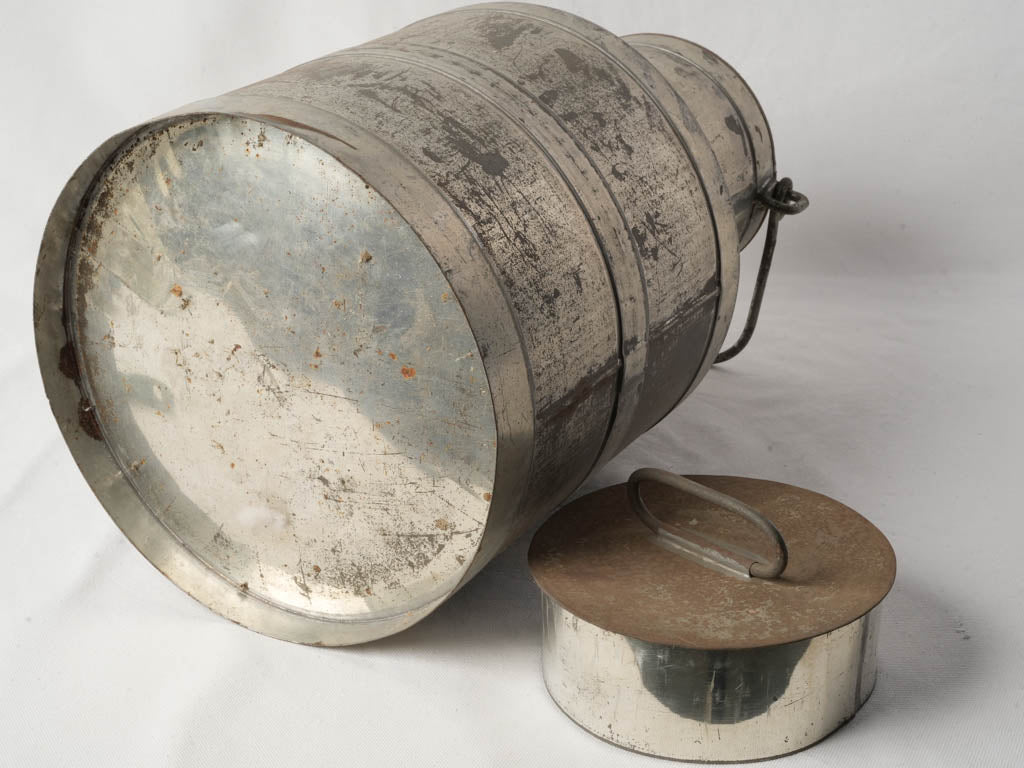 Rustic provincial metal dairy can