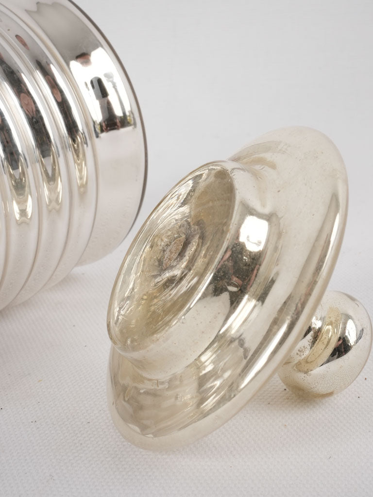 Reflective mercury glass lidded bonbon