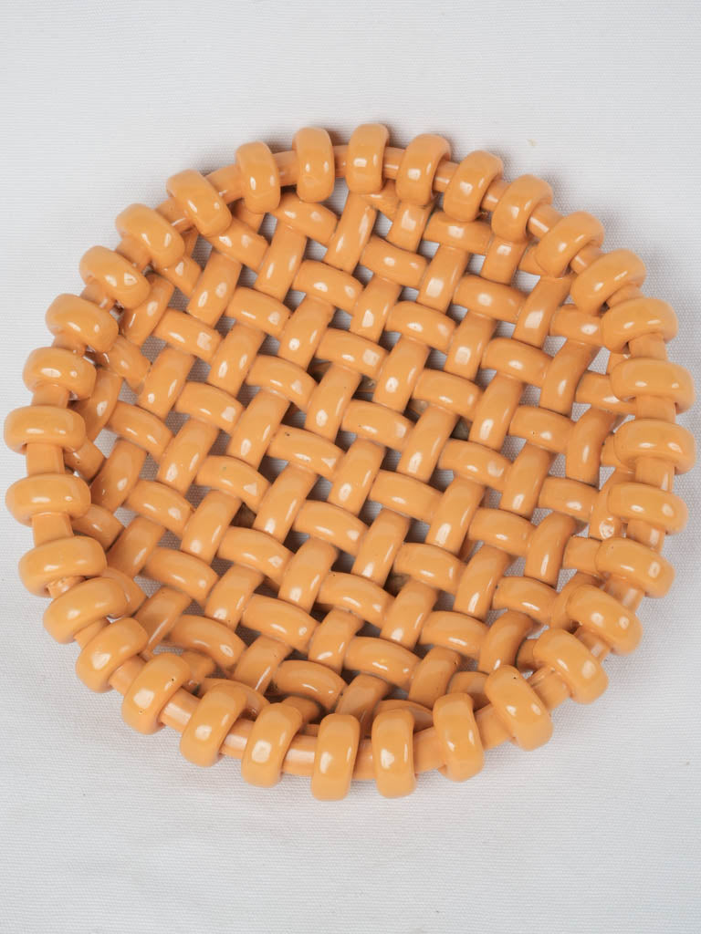 Vintage Orange Glazed Ceramic Bowl