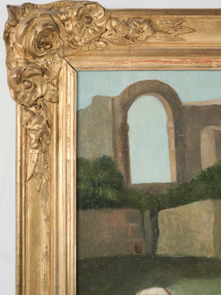 École française oil-on-canvas church painting