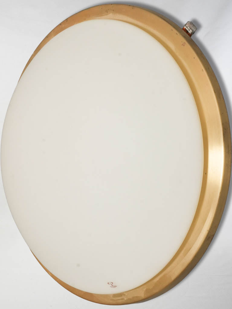 1970s Brass and Frosted Glass Wall Light (Four Available) - 14¼"