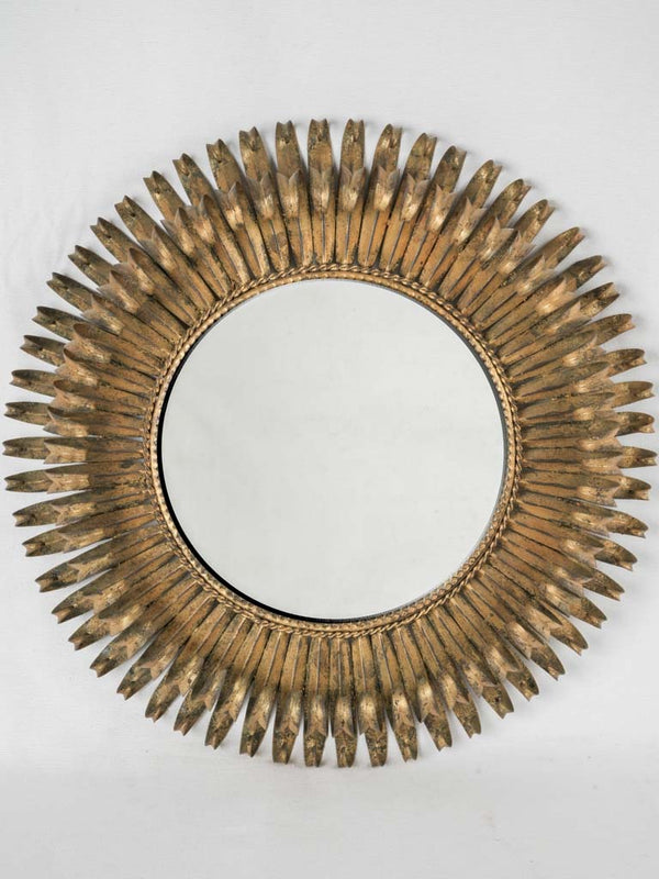 Vintage gold sunburst mirror