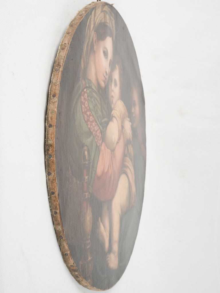 Unframed restored religious masterpiece in French style