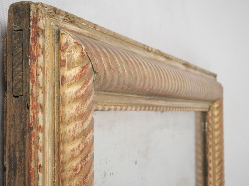 Luxurious gold ripple-architecture accent mirror