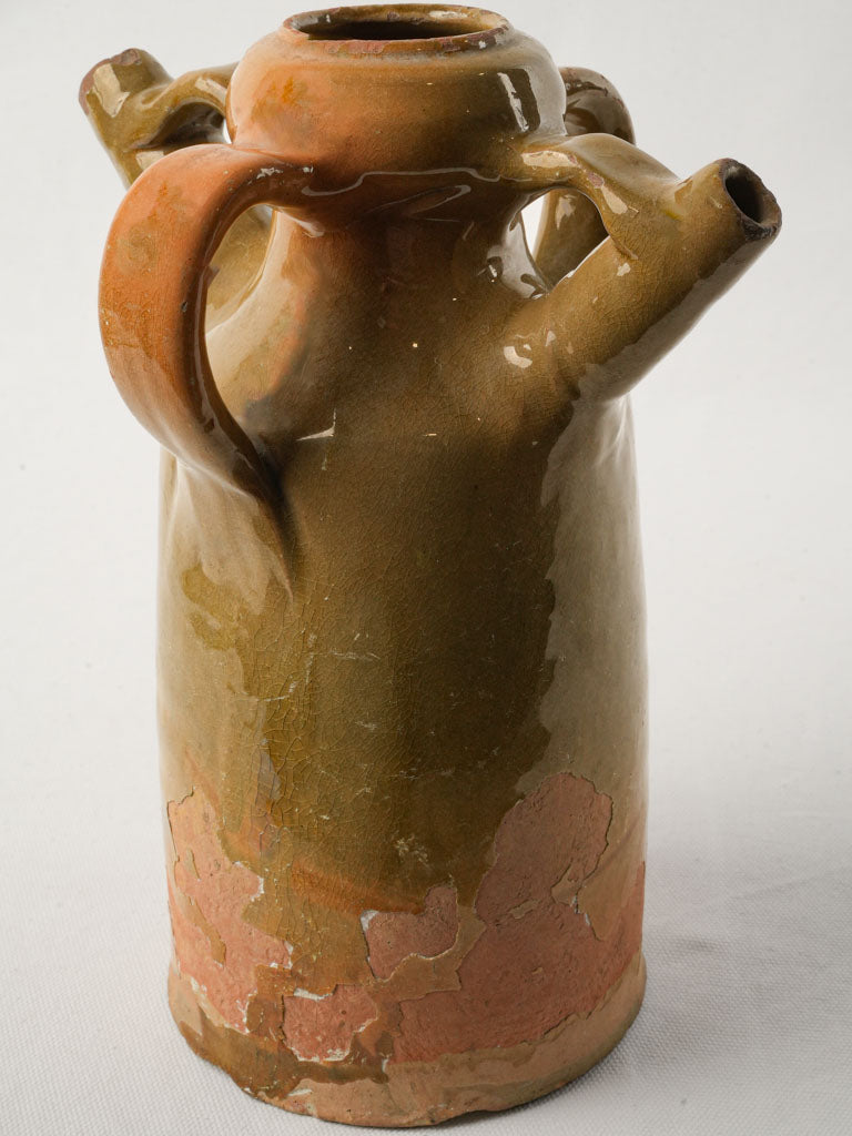 Antique rustic French ceramic pitcher