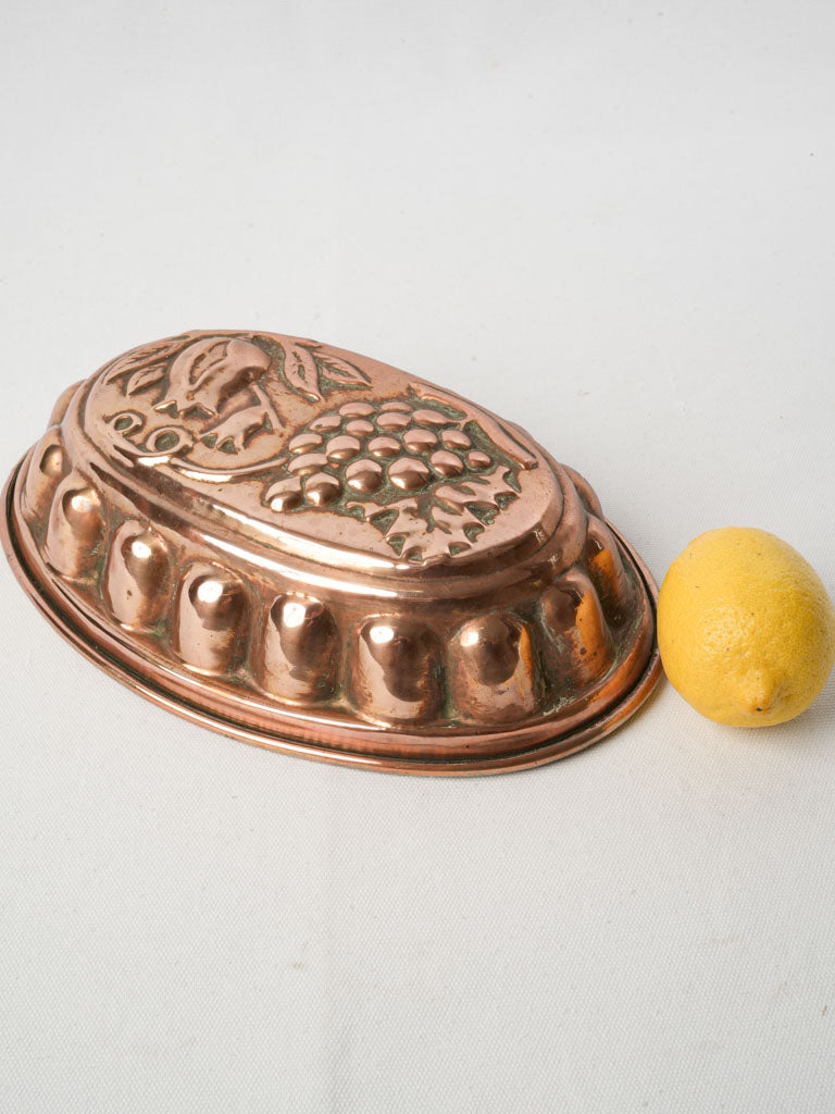 Vintage copper embossed dessert mold