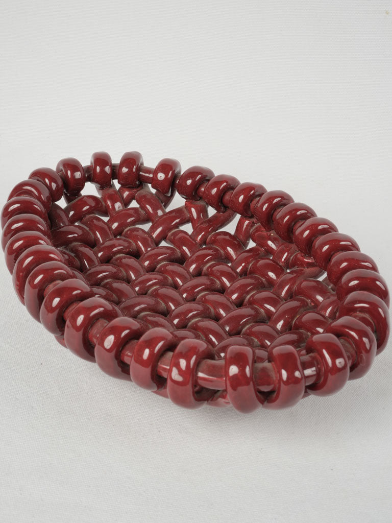 Antique oval ceramic woven bowl - Jérôme