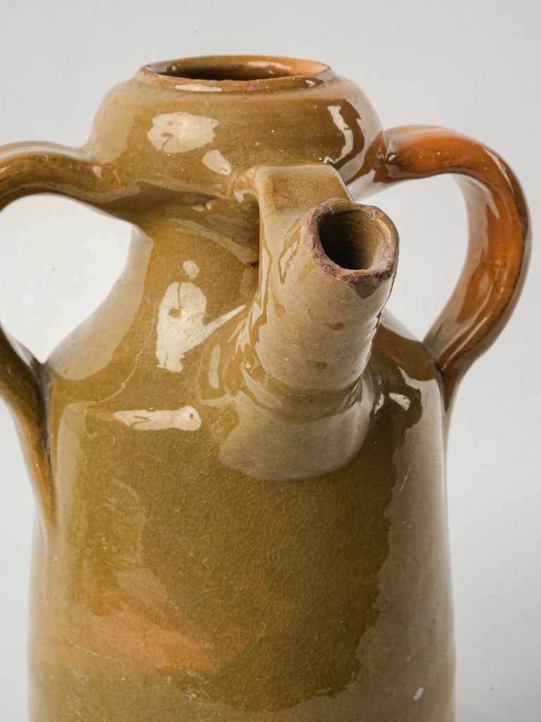 Earthy finish antique double-spout