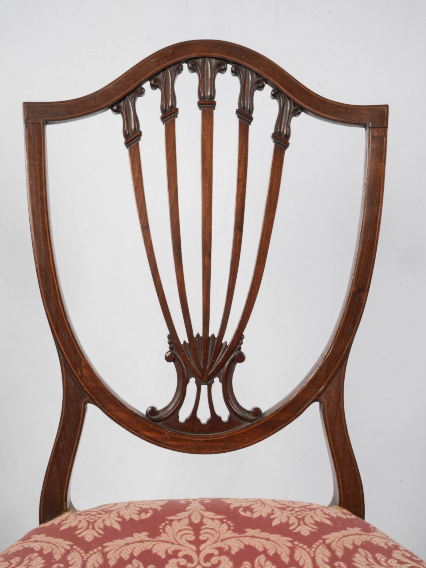 Antique mahogany open back chairs