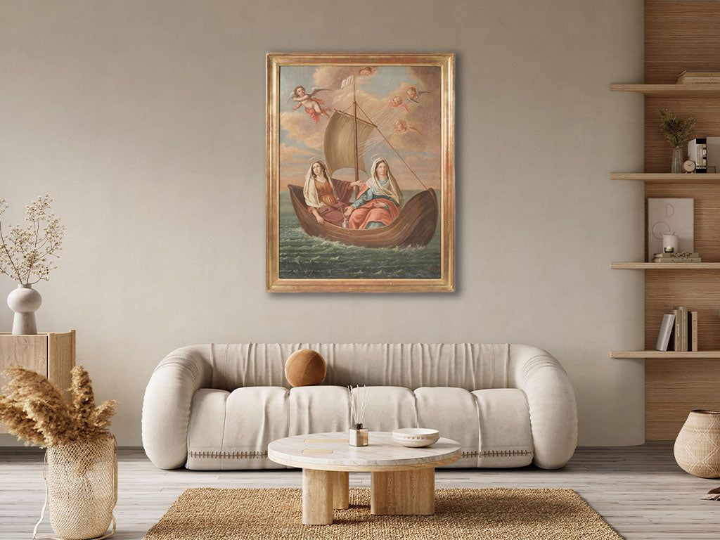 Provençal church artist oil painting